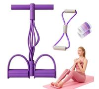 Saludea Bande de Résistance pour Pédale avec Poignée, Chevillère Élastique à 4/6/8 Tubes avec Pédale de Yoga, 21 Cordes de Tension Multifonctionnelles pour Exercices de Fitness pour Femmes et Hommes