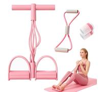 Saludea Bande de Résistance pour Pédale avec Poignée, Chevillère Élastique à 4/6/8 Tubes avec Pédale de Yoga, 21 Cordes de Tension Multifonctionnelles pour Exercices de Fitness pour Femmes et Hommes