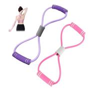 Saludea Lot de 2 bandes de résistance avec poignées, bande de résistance 8 pour fitness, extenseur de poitrine, corde à tirer élastique à 8 mots pour étirement des bras et des épaules, entraînement de