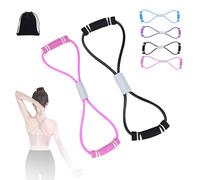 Saludea Lot de 2 bandes de résistance avec poignées, corde de tension en forme de 8 figurines, sangle de fitness extensible pour entraînement complet du corps, aidant à améliorer la force et la