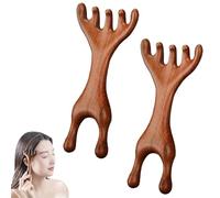 Saludea Meridian Comb, Five Touch Therapy Combs, Sandalwood Multi-Functional Handheld Head Combs, Six-Claw Meridian Massage Comb, for Scalp, Face, Neck & Shoulder (2pcs*A)