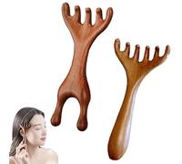 Saludea Meridian Comb, Five Touch Therapy Combs, Sandalwood Multi-Functional Handheld Head Combs, Six-Claw Meridian Massage Comb, for Scalp, Face, Neck & Shoulder (A+B)
