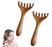 Saludea Meridian Comb, Five Touch Therapy Combs, Sandalwood Multi-Functional Handheld Head Combs, Six-Claw Meridian Massage Comb, for Scalp, Face, Neck & Shoulder (2pcs*B)