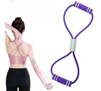 Saludea Resistance Band, Saludea Figure 8 Resistance Band with Handle, 8 Shaped Elastic Pull Tension Rope, Exercise Elastic Rope for Home, Gym (Purple)