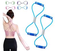 Saludea Resistance Band, Saludea Figure 8 Resistance Band with Handle, 8 Shaped Elastic Pull Tension Rope, Exercise Elastic Rope for Home, Gym (Blue,2pcs)
