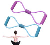Saludea Resistance Band with Handles, Saludea Resistance Band, Figure 8 Resistances Bands for Men and Women Gym, Yoga, Stretching, with Comfortable Handles to Help Full Body Workout (2pcs-2)