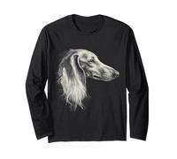 Saluki Dog Motif Animal Domestique Saluki Manche Longue