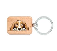 Saluki Porte-clés en bois avec inscription en anglais « Dog Tag »