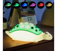SALUOKE Veilleuse Dinosaure pour Enfants,Lampe en Silicone avec Bulle Pop,7 Modes de Veilleuse,Lampe Tactile Rechargeable,Décoration de Chambre de Bébé,Lampe Mignonne Cadeau pour Tout-Petits(Vert)