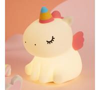SALUOKE Veilleuse Licorne Enfant: Veilleuse Bébé à 3 Modes Luminosité, Veilleuse LED Rechargeable, Veilleuse Chevet Silicone, Lampe Tactile avec Minuterie, Cadeau Licorne pour Filles, Deco Chambre
