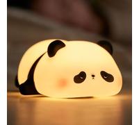 SALUOKE Veilleuse Panda pour Enfants: Veilleuse Bébé à 3 Modes Luminosité, Veilleuse Silicone Rechargeable, Veilleuse Temporisée avec Fonction Tactile, Lampe Décorative-Cadeau pour Fille & Garçon