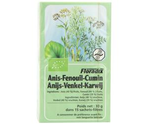 Salus Organic Aniseed Fennel Caraway Herbal 15 Teabags (Pack of 6, Total 90 Teabags)