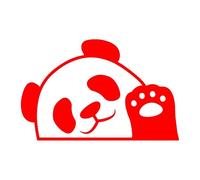 Salut au Panda Chinois, Le Monde n'a Pas Besoin d'être Noir et Blanc, Les Pandas Peuvent Aussi être colorés. Autocollant for Voiture Autocollant for Moto(Red,50X32CM)
