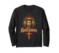 Salut chrétien Jésus Christ Croix Foi Design Manche Longue