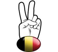 salut de motard belge (15x7,2cm) - Sticker/autocollant G