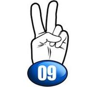 salut de motard département 09 - 15x7,2cm - Sticker/autocollant G