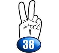 salut de motard département 38 - 15x7,2cm - Sticker/autocollant G