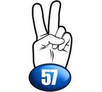 salut de motard département 57 - 15x7,2cm - Sticker/autocollant G