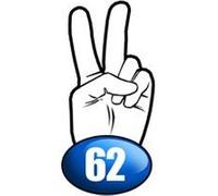 salut de motard département 62 (15x7,2cm) - Sticker/autocollant G