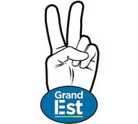 salut de motard Grand Est - 10x4,8cm - Sticker/autocollant