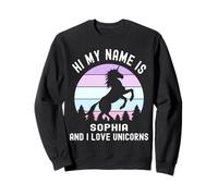 Salut, Je m'appelle Sophia et J'adore Unicorns Purple Sunset Sweatshirt