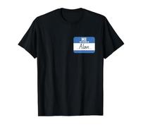 Salut, Mon nom est Alan Funny Name Tag T-Shirt Graphique avec Valeur, Homme, Noir, M