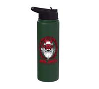 Salut Père Noël Solstice d'hiver effrayant gothique Noël Stainless Steel Insulated Water Bottle