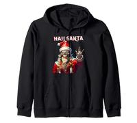 Salut Santa Claus Skull Rock n Roll Joyeux Solstice de Noël Sweat à Capuche