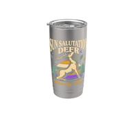 Salutation au soleil Deer Morning Flow Yoga Gobelet isotherme en acier inoxydable double paroi