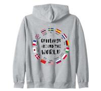 Salutations Autour du Monde - Dites Bonjour dans Toutes Les Langues Sweat à Capuche