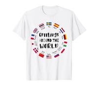 Salutations Autour du Monde - Dites Bonjour dans Toutes Les Langues T-Shirt Graphique avec Valeur