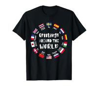 Salutations Autour du Monde - Dites Bonjour dans Toutes Les Langues T-Shirt Graphique avec Valeur