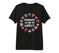 Salutations Autour du Monde - Dites Bonjour dans Toutes Les Langues T-Shirt Haut de Gamme