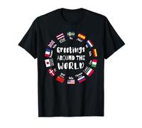 Salutations Autour du Monde Voyage Langues Culture T-Shirt