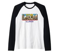 Salutations de Chicago Illinois Manche Raglan