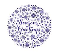 Salutations de saison calligraphie flocons de neige argentés étoiles pois Noël Nouvel An Stickers gravés 67.2x67.4cm Décoration de carrosserie Bleu foncé