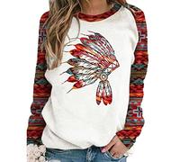 Salutebaba T-Shirt imprimé Attrape-rêves pour Femmes T-Shirts Graphiques Mignons col Rond décontracté à Manches Longues Pulls Hauts