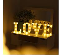 SALUTEMEUBLE Ensemble de Lumière LED Paquet de Proposition de Mariage Veilleuse Anglaise LOVE (4 lettres) Lampe Décoratif en ABS
