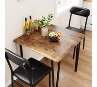 Salutmeuble Tables de Salle à Manger pour 2, Table de Salle à Manger Carrée avec 2 Chaises Rembourrées, 3Pcs Table et Chaises de Cuisine pour Petits Espaces, Appartement (Marron)