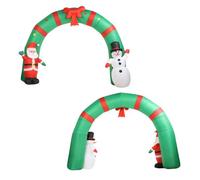 SALUTUYA Arche gonflable de Noël éclairée par LED avec Père Noël et bonhomme de neige pour décorations de jardin extérieur