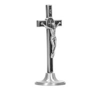 SALUTUYA Catholic Crucifix Metal Zinc Standing Base Gift Decor
