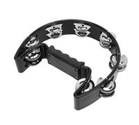 SALUTUYA Hand Bell Tambourine Tambourine Jingle Black Cat Forme sans glissement Handle Half Moon Handheld Tambourine pour jeux jeu