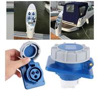 SALUTUYA Prise de courant à quai Prise de courant de quai pour bateau avec joint, étanche IP67, 16a, 220-250V, bateau antiderapant