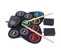 SALUTUYA Tampon de tambour électronique Roll Up Electric Drum Set Colorful Electronic Drum Pad avec pédale de musique batterie