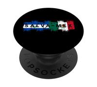Salva-Mex El Salvador Peinture Hybride Motif Drapeau du Mexique PopSockets PopGrip Adhésif