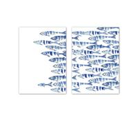 SALVADERO Affiche Bord de Mer - Décoration Salon Chambre Salle de Bain | Art Mural 250g/m² Mat Sans cadre (Sardines, 30L x 21l cm)