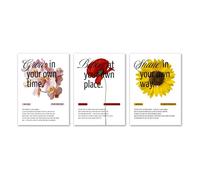 SALVADERO Lot de 3 affiches A3, Mindset, Motivation, Daily Affirmations, Développement personnel, Bien-être (Flowers A3, Sans cadre)