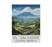 Salvador Amérique Centrale Affiche de Voyage Vintage，Puzzles pour Adultes 1000 Pièces Puzzles pour Adultes pour Enfants Papier Puzzle Adolescents Jeux Éducatifs Anti-Stress Jouet Cadeau（38x26cm）-N50