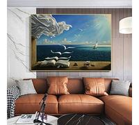 Salvador Dali Célèbre Peinture Les Vagues Livre Voilier Peintures Surréalisme Toile Art Affiches Impressions Mur Art Décor 70x115cm(28x46in) Avec Cadre