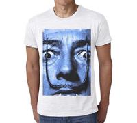Salvador Dali H Blue: Men's T Shirt Celebrity Star One in The City White XL